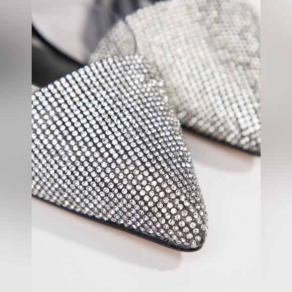 ALDO Sywiel black embellished pointed toe slingback heels - Picture 3 of 6